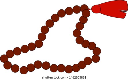 Perlas de oraciones, ilustración, vector sobre fondo blanco.
