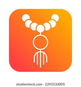 prayer beads islamic gradient icon button vector illustration