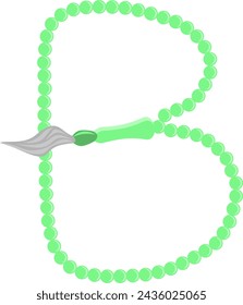 Prayer Beads Letter Alphabet Vector Element