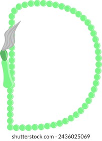 Prayer Beads Letter Alphabet Vector Element