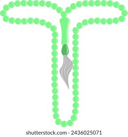 Prayer Beads Letter Alphabet Vector Element