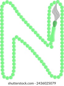 Prayer Beads Letter Alphabet Vector Element