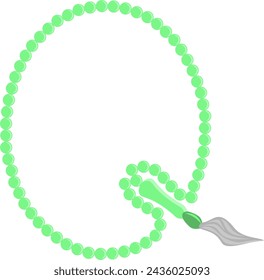 Prayer Beads Letter Alphabet Vector Element