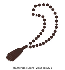 Prayer beads misbaha isolated on white background. Vector