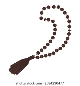 Prayer beads misbaha isolated on white background. Vector