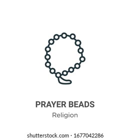 Prayer beads outline vector icon. Thin line black prayer beads icon, flat vector simple element illustration from editable religion concept isolated stroke on white background