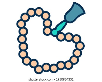 prayer beads ramadan muslim single isolated icon with filled line style