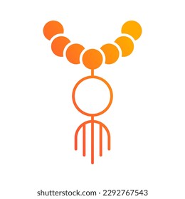 cuentas de oración religión degradado islámico botón de icono ilustración vectorial