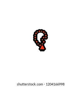 Prayer beads vector flat isolated icon