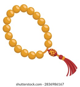 Prayer beads vector icon with prayer beads clip art tasbih vector and misbaha or rosary beads vector illustration
