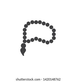 Prayer Beads vector icon. Tasbih filled flat sign for mobile concept and web design. Islamic rosary beads glyph icon. Symbol, logo illustration. Vector graphics