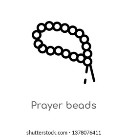prayer beads vector line icon. Simple element illustration. prayer beads outline icon from religion-2 concept. Can be used for web and mobile