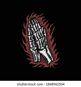 prayer bone tattoo vector design