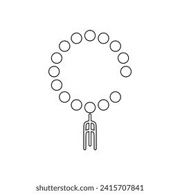 Prayer breads or tasbih or tasbeeh islamic rosary outline icon in trendy style. Ramadan graphic resources for many purposes. svg