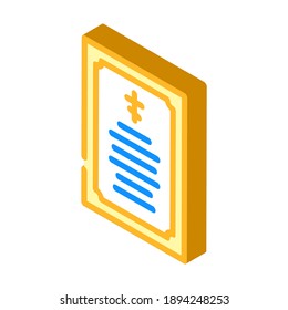 prayer card isometric icon vector. prayer card sign. isolated symbol illustration