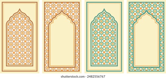 Prayer Carpet, Islamic Muslim Prayer Mats Rug Janamaz design pattern illustration. tiles, arabic pattern