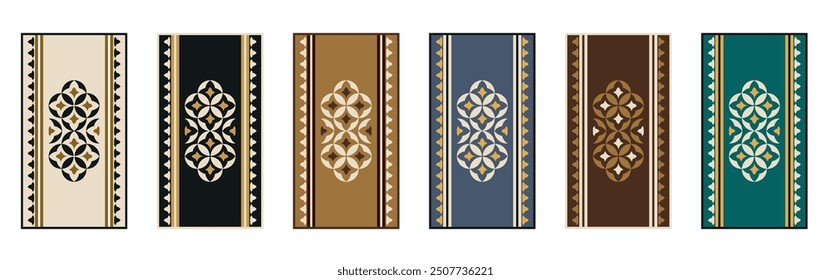 Prayer Carpet, Islamic Muslim Prayer Mats Rug Janamaz design pattern illustration. tiles, arabic pattern