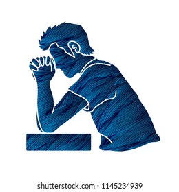Prayer, Christian praying graphic vector