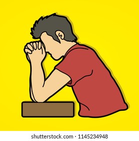Prayer, Christian praying graphic vector