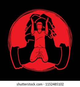 Prayer, Christian praying ,Praise God, Worship cartoon graphic vector