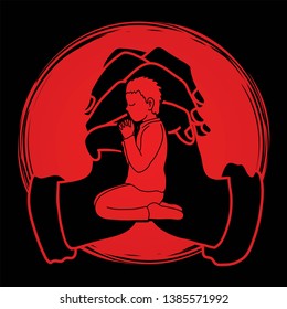 Prayer, Christian praying ,Praise God, Worship cartoon graphic vector.