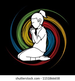 Prayer, Christian praying, Thank you GOD graphic vector