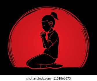 Prayer, Christian praying, Thank you GOD graphic vector