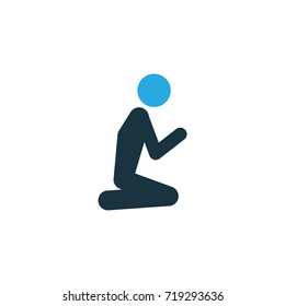 Prayer Colorful Icon Symbol. Premium Quality Isolated Man Element In Trendy Style.