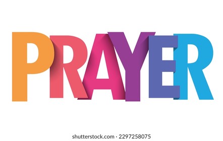 PRAYER colorful vector typography banner