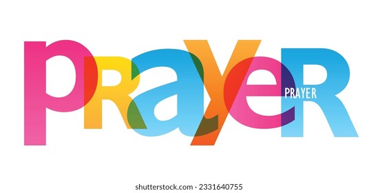 PRAYER colorful vector typography banner