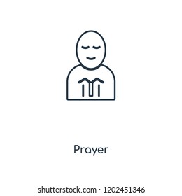 Prayer concept line icon. Linear Prayer concept outline symbol design. This simple element illustration can be used for web and mobile UI/UX.