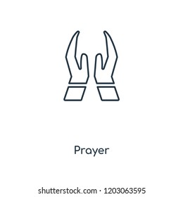 Prayer concept line icon. Linear Prayer concept outline symbol design. This simple element illustration can be used for web and mobile UI/UX.