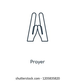 Prayer concept line icon. Linear Prayer concept outline symbol design. This simple element illustration can be used for web and mobile UI/UX.
