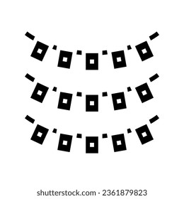 prayer flags buddhism glyph icon vector. prayer flags buddhism sign. isolated symbol illustration