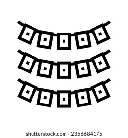 prayer flags buddhism line icon vector. prayer flags buddhism sign. isolated contour symbol black illustration