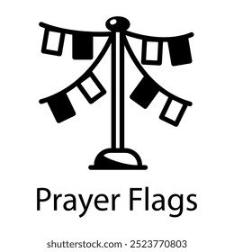 Prayer flags icon in doodle style 