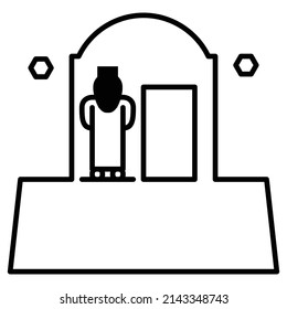 Prayer flat icon logo, illustration vector isolated. Ramadan and Ied Icon-Set. Suitable for Web Design, Logo, App.