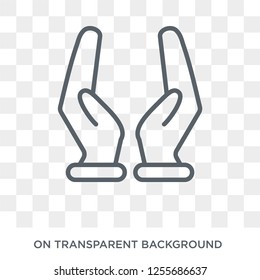 Prayer gesture icon. Trendy flat vector Prayer gesture icon on transparent background from Hands and guestures collection. High quality filled Prayer gesture symbol use for web and mobile