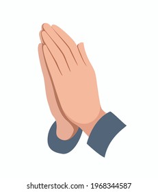 Prayer Hand Cartoon Vector Illustration 