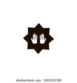 prayer hand icon. flat design