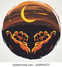 PRAYER HAND ILLUSTRATION VECTOR