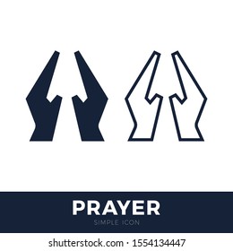 Prayer hand two icon symbol. Premium quality isolated praying hands element in trendy style