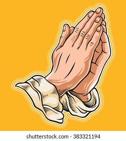 Prayer Hand. Vector Illustration