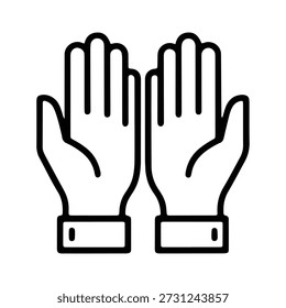 Prayer Hands Dua Line Icon Islamic Supplication Symbol