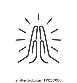 Prayer Hands Icon Isolated On White Background. Vector Illustration.