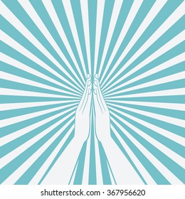 prayer hands symbol - vector illustration. eps 8