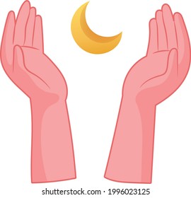 Prayer hands vector art and illustration