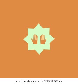 prayer hands vector icon. flat design
