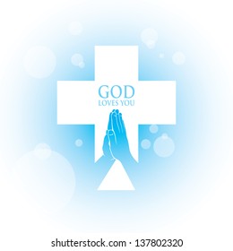 Prayer hands - vector illustration