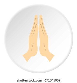 Prayer icon in flat circle isolated vector illustration for web